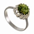 Baltic Green Amber Ring "Megan"