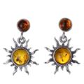 Baltic Honey Amber Earrings "Sun"