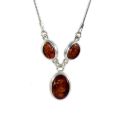 Sterling Silver and Baltic Honey Amber Necklace "Milena"