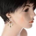 Sterling Silver and Baltic Multicolored Amber Earrings "Fay"