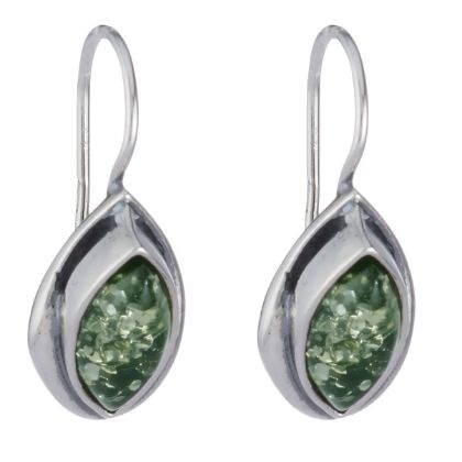 Baltic Green Amber Earrings "Penelope"
