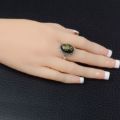Baltic Green Oval Amber Ring