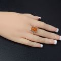 Baltic Honey Rectangle Amber Ring