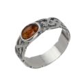 Baltic Honey Amber Ring "Gothic"