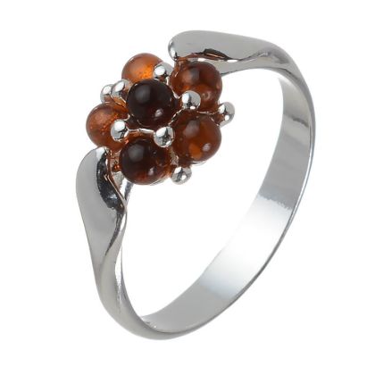Baltic Honey Amber Ring "Aster"