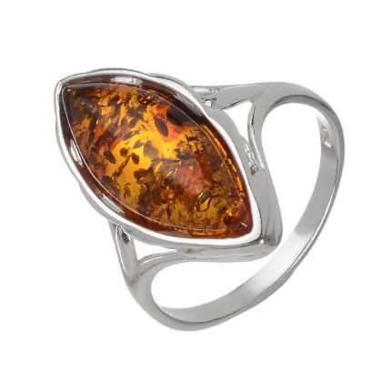 Baltic Honey Marquise Cut Amber Ring