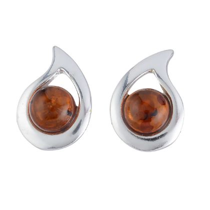 "Ilona" Baltic Honey Amber Earrings in Sterling Silver