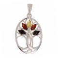 Baltic Multi Colored Amber Pendant "Tree Of Life"