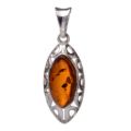 Baltic Honey Amber Pendant "Petal"