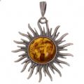 Baltic Amber Sun Pendant (Large)