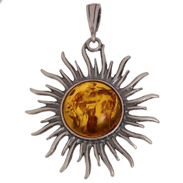 Baltic Amber Sun Pendant (Large)