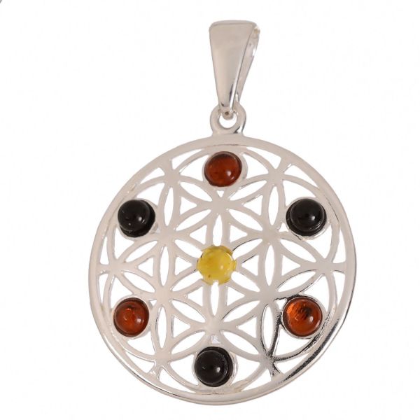 Baltic Multi Colored Amber Pendant "Gale"