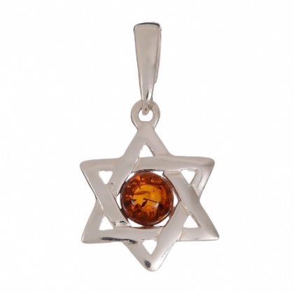 Baltic Amber Star of David Pendant