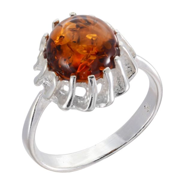 Baltic Honey Amber Ring "Megan"