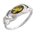 Image of Baltic Green Amber Ring "Lucy"