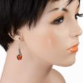 Sterling Silver and Baltic Honey Amber Dangling Earrings "Willow"