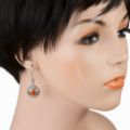 Sterling Silver and Baltic Honey Amber Earrings "Meadow"