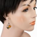 Baltic Honey and Green Amber Earrings "Agnes"