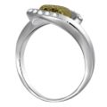 Sterling Silver and Baltic Green Amber Ring "Hazel"