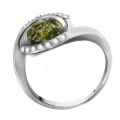 Sterling Silver and Baltic Green Amber Ring "Hazel"