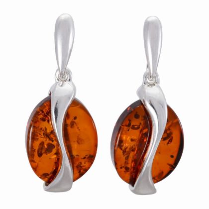 Sterling Silver and Baltic Honey Amber Earrings "Liliana"