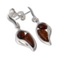 Sterling Silver and Baltic Honey Amber Earrings "Stella"