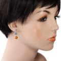 Sterling Silver and Baltic Honey Amber Earrings "Agatha"