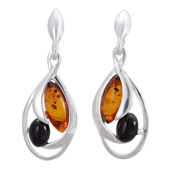 Sterling Silver and Baltic Honey Amber Earrings "Zoe"