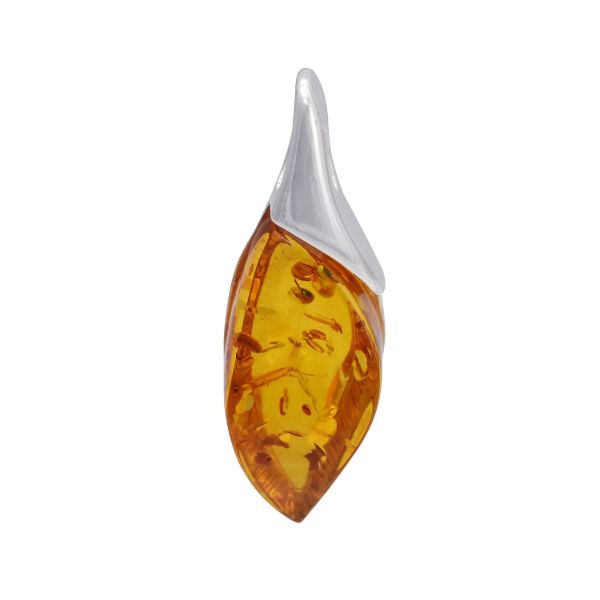 Sterling Silver and Baltic Honey Amber Pendant "Bloom"