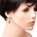 Sterling Silver and Baltic Honey Amber Earrings "August"