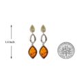 Sterling Silver and Baltic  Amber Earring "June"