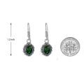 Sterling Silver and Baltic Green Amber Earrings "Linda"