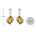 Sterling Silver and Baltic Honey Amber Earrings "Amy"