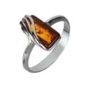 Sterling Silver and Baltic Honey Amber Ring "Ninelle"