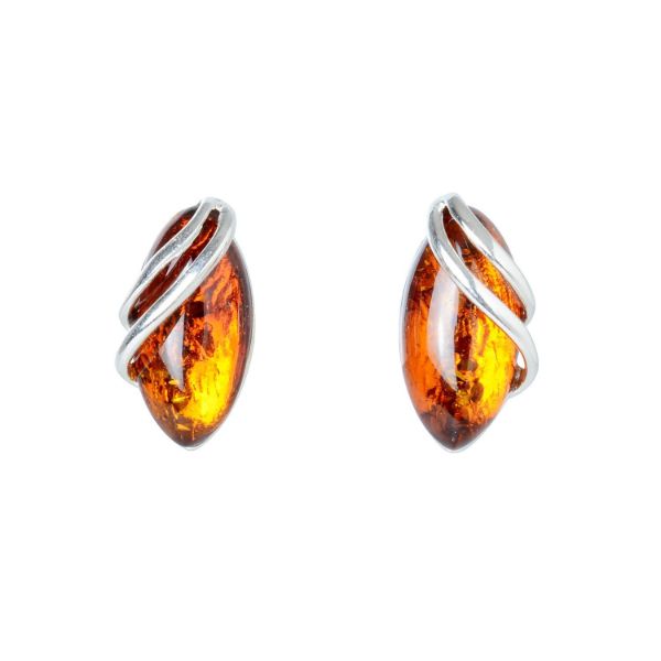 Sterling Silver and Baltic Honey Amber Earrings "Darcie"