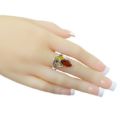 "April" Multicolor Baltic Amber Ring in Sterling Silver