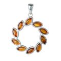 Sterling Silver and Baltic Honey Amber Pendant "Carrie"