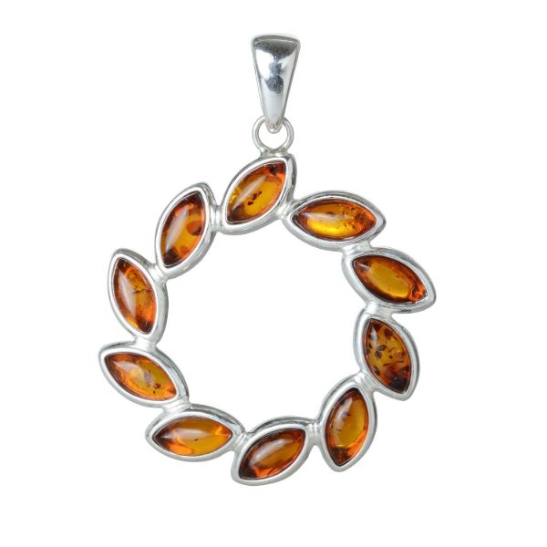 Sterling Silver and Baltic Honey Amber Pendant "Carrie"