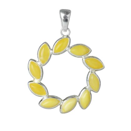 "Carrie" Baltic Butterscotch Amber Pendant in Sterling Silver