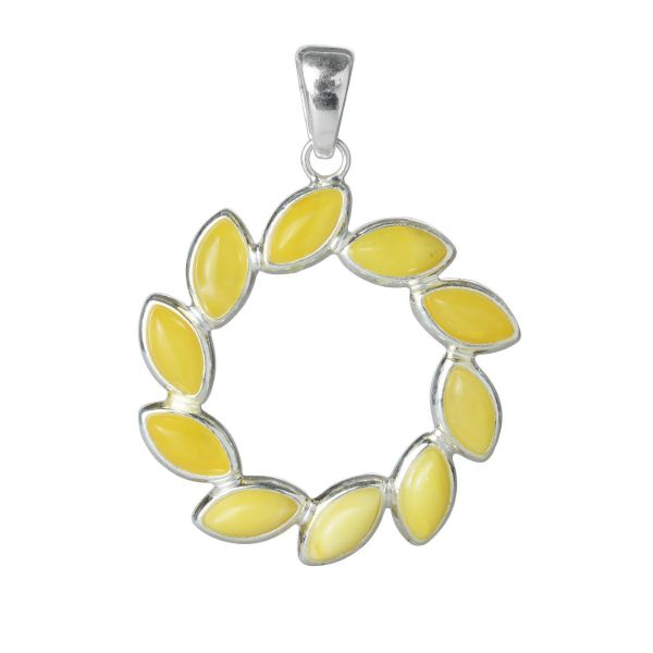 "Carrie" Baltic Butterscotch Amber Pendant in Sterling Silver