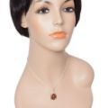 Sterling Silver and Baltic Honey Oval Amber Pendant "Aine"
