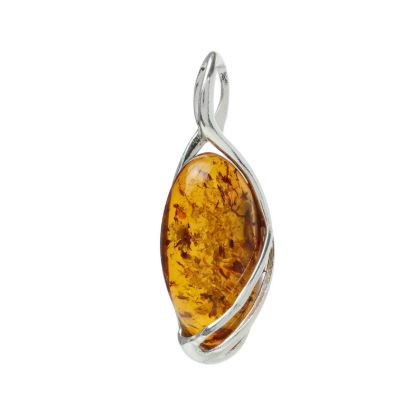 Sterling Silver and Baltic Honey Amber Pendant "Oriana"