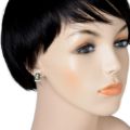 Sterling Silver and Baltic Green Amber Stud Earrings