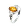 "Faith" Baltic Honey Amber Ring in Sterling Silver