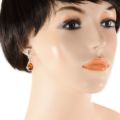 Sterling Silver and Baltic Honey Amber Earrings "July"