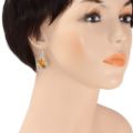 Sterling Silver and Baltic Honey Amber Dangling Earrings "Bianca"