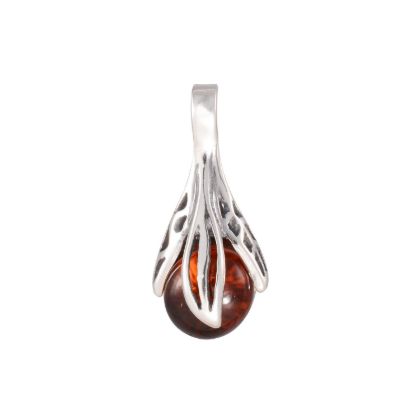Sterling Silver and Baltic Amber Pendant "Aurelia"