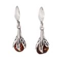 Sterling Silver and Baltic Honey Amber Earrings "Aurelia"