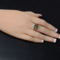Sterling Silver Baltic Green Amber Ring