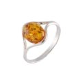 Sterling Silver and Baltic Honey  Amber Ring "Khloe"